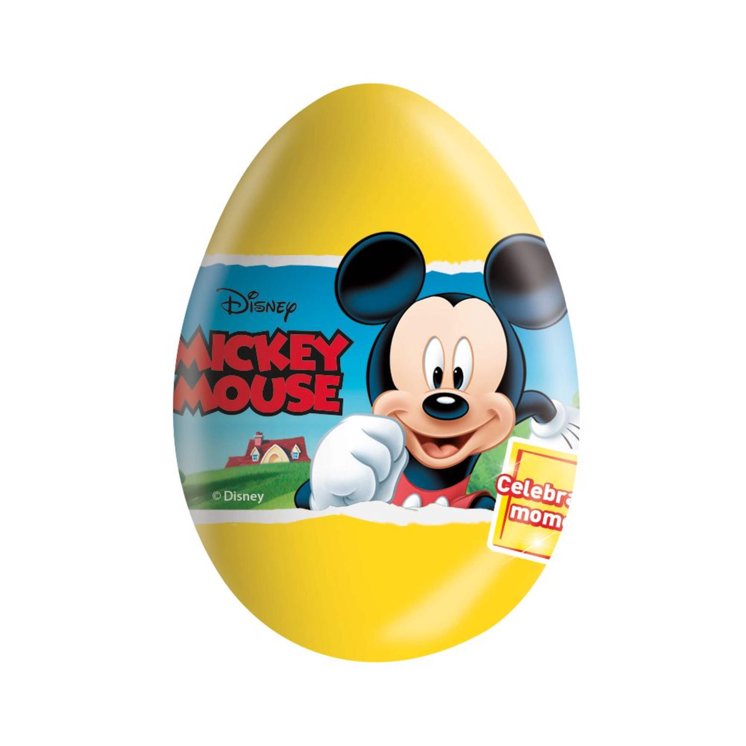 Disney Mickey Mouse Chocolate Surprise Egg, Milk Chocolate, Yellow, 20-g, for Easter Front_Flat