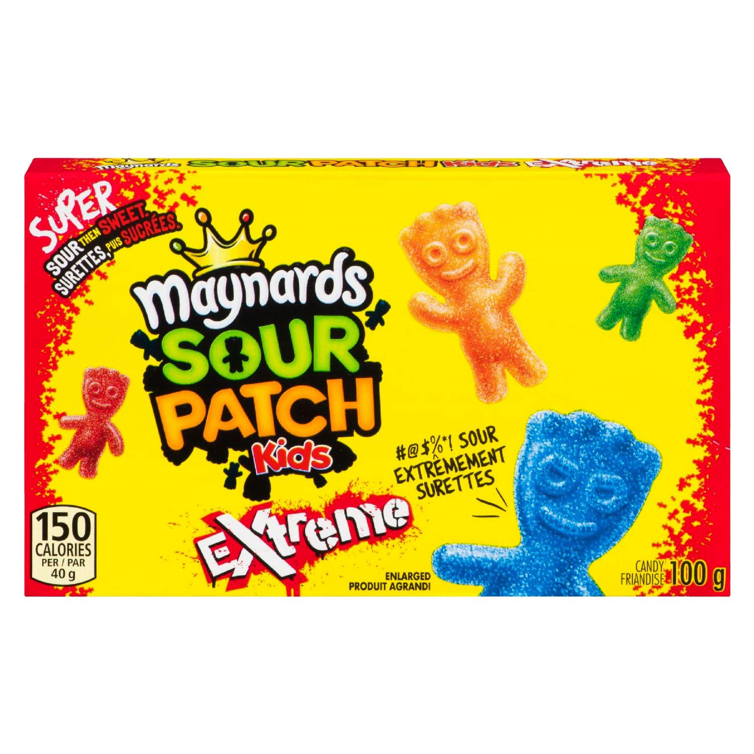 Boîte de jujubes Maynards Sour Patch Kids Extrême, 100&nbsp;g Front_Flat