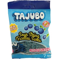 Tajubo Sour String Gummy, Blueberry, Blue, 80-g, Chewy Candy, for Birthday/Party Favour Front_Flat