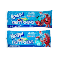 Kool-Aid Fruity Chews, Tropical Punch/Cherry/Grape, Multi-Coloured, 50-g, Chewy Candy, for Birthday/Party Favour Front_Flat