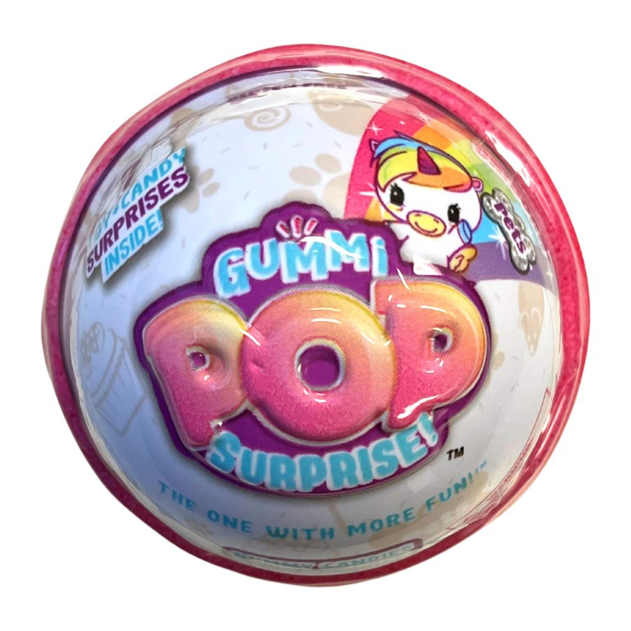 Unicorn Gummi Pop Surprise, Assorted Flavours, Multi-Coloured, 20-g, Chewy Candy, for Birthday/Party Favour Front_Flat