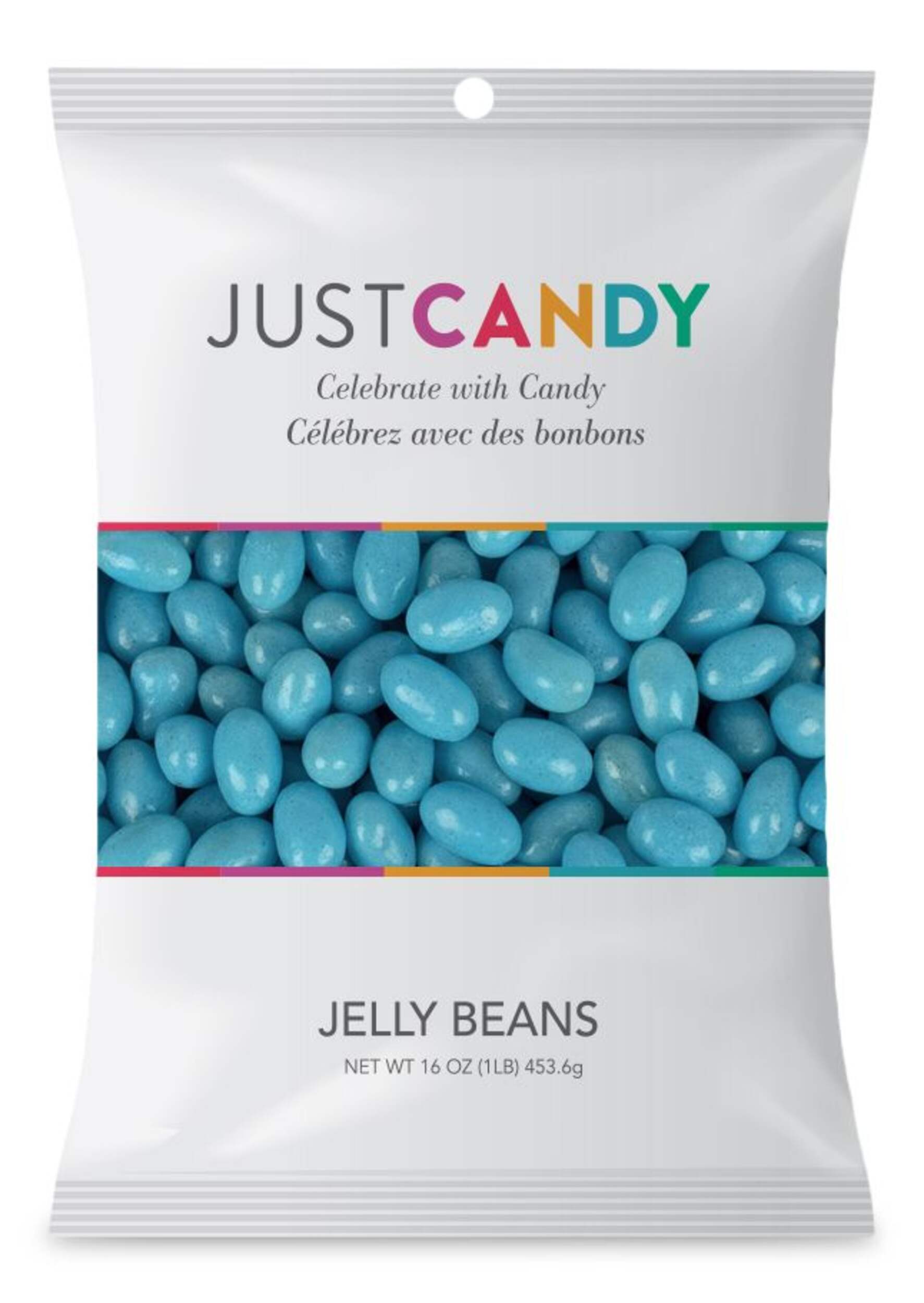 Jelly Beans, Blueberry, Blue, 454-g, Chewy Candy, for Gender Reveal/Baby Shower/Birthday/Party Favour Front_Flat