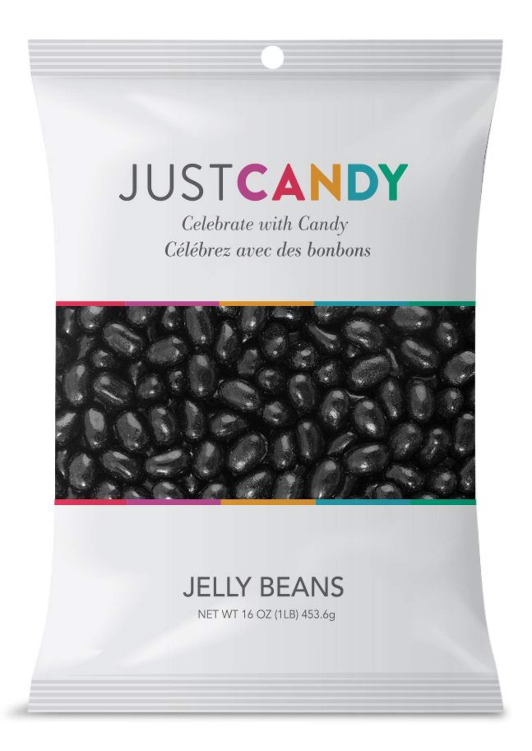 Jelly Beans, Assorted Fruits, Black, 454-g, Chewy Candy, for Birthday/Party Favour Front_Flat