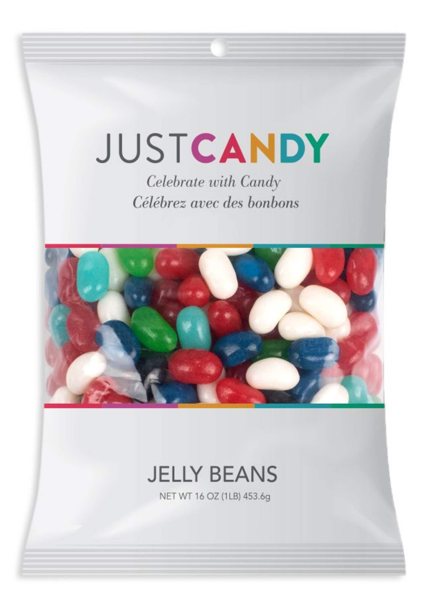 Jelly Beans, Assorted Fruits, Multi-Coloured, 454-g, Chewy Candy, for Birthday/Party Favour Front_Flat