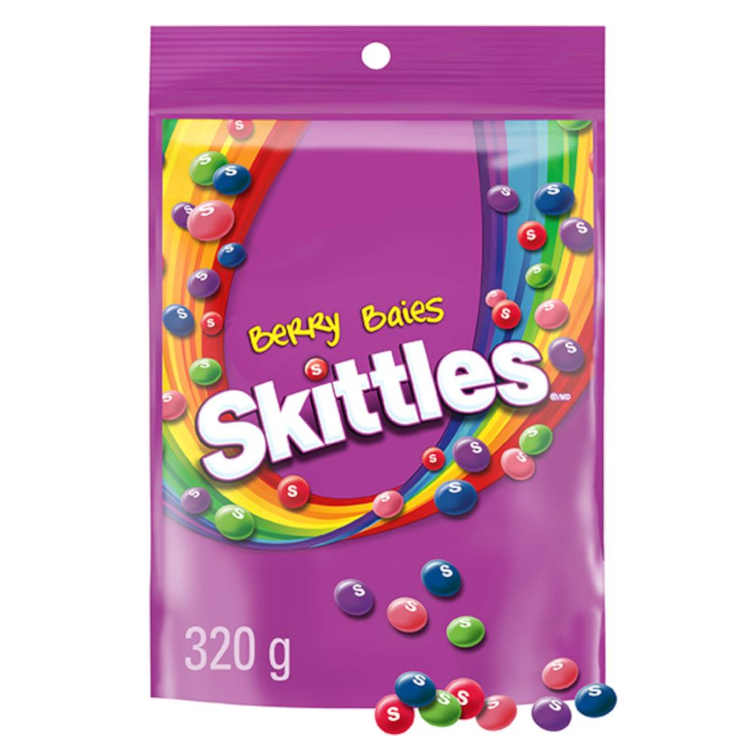 Skittles Berry Fruit Candies, Assorted Berries, Multi-Coloured, 320-g, Chewy Candy, for Birthday/Party Favour Front_Flat