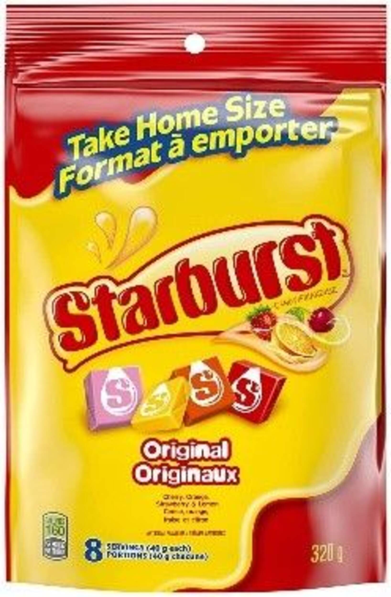 Bonbons tendres Starbust originaux, 320 g Front_Flat