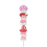 Cupcake Gummy Skewer, Assorted Fruits, Pink, 70-g. Chewy Candy, for Gender Reveal/Birthday/Party Favour Front_Flat