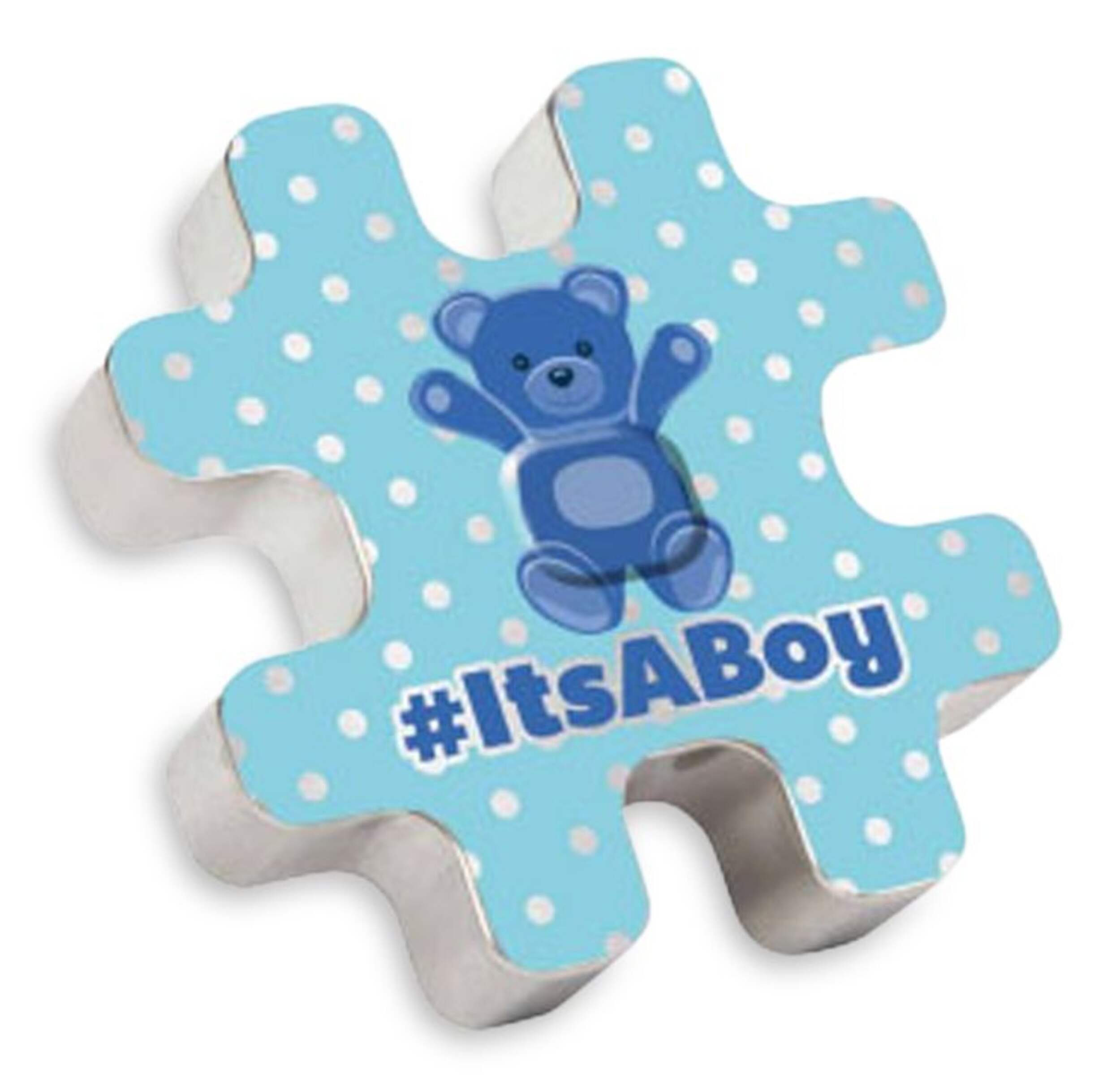 "It's a Boy" Hashtag Keepsake Mint Tin, Peppermint, Blue, 22-g, for Gender Reveal/Baby Shower Front_Angled_Right