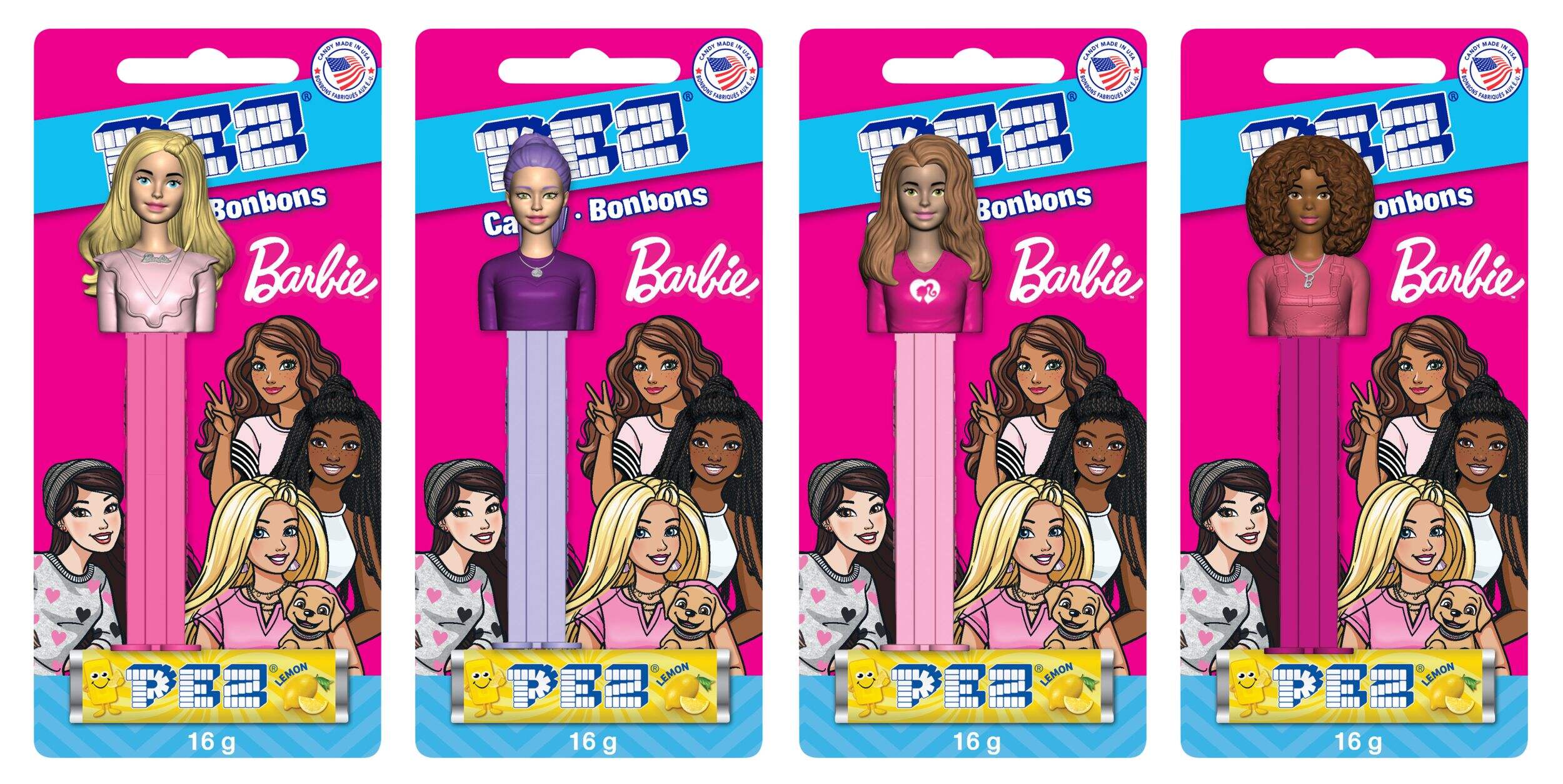 Pez Barbie Candy Dispenser with 2 Pez Refills, 16-g Front_Flat