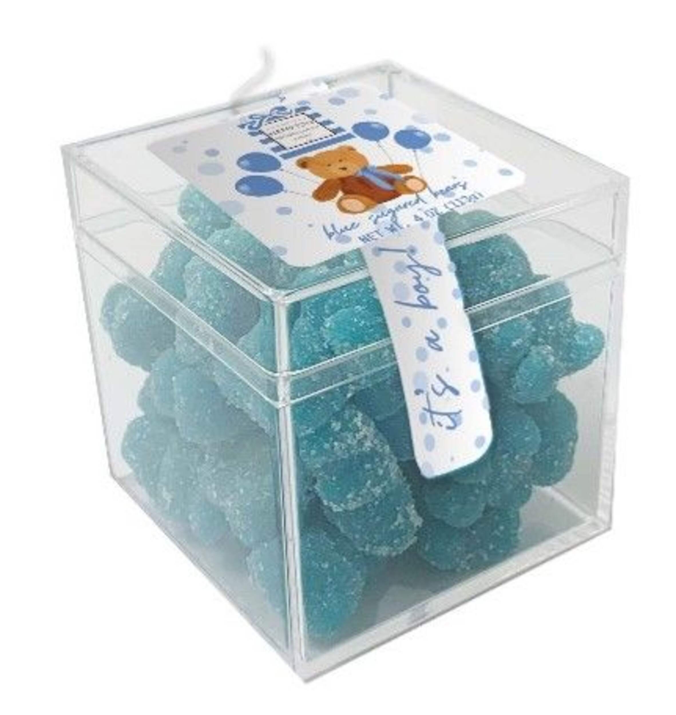 Sugar Coated Gummy Bears, Blueberry, Blue, 113-g, Chewy Candy, for Birthday/Buffet/Gender Reveal Front_Angled_Right