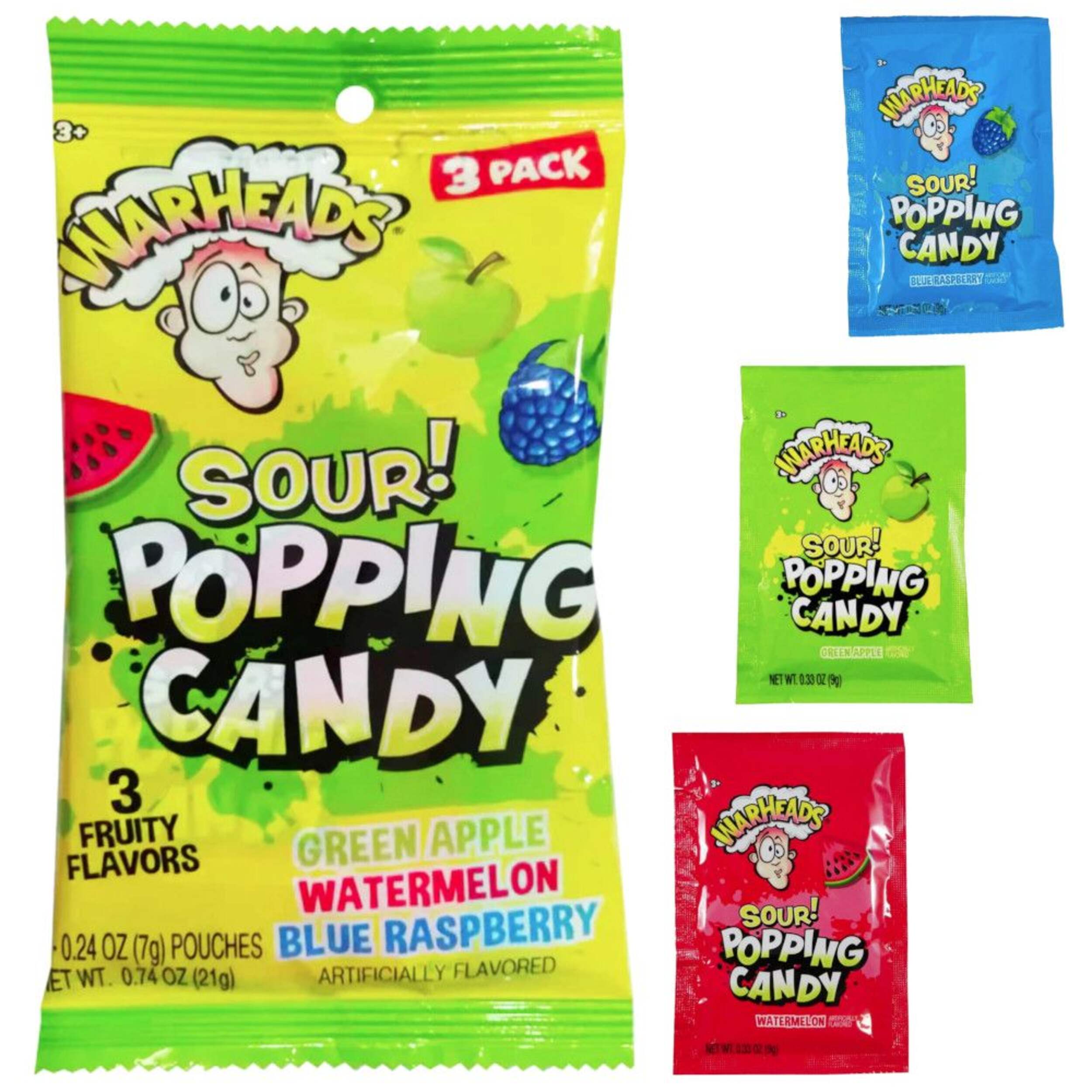 Bonbons surs pétillants Warheads, saveurs fruitées, paq. 3, 21 g Composite_or_Mixed