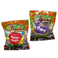 Vampire & Monster Spooky Lip Pops Lollipops, Blue Raspberry, Purple/Red, 23-g, Candy for Halloween Front_Flat