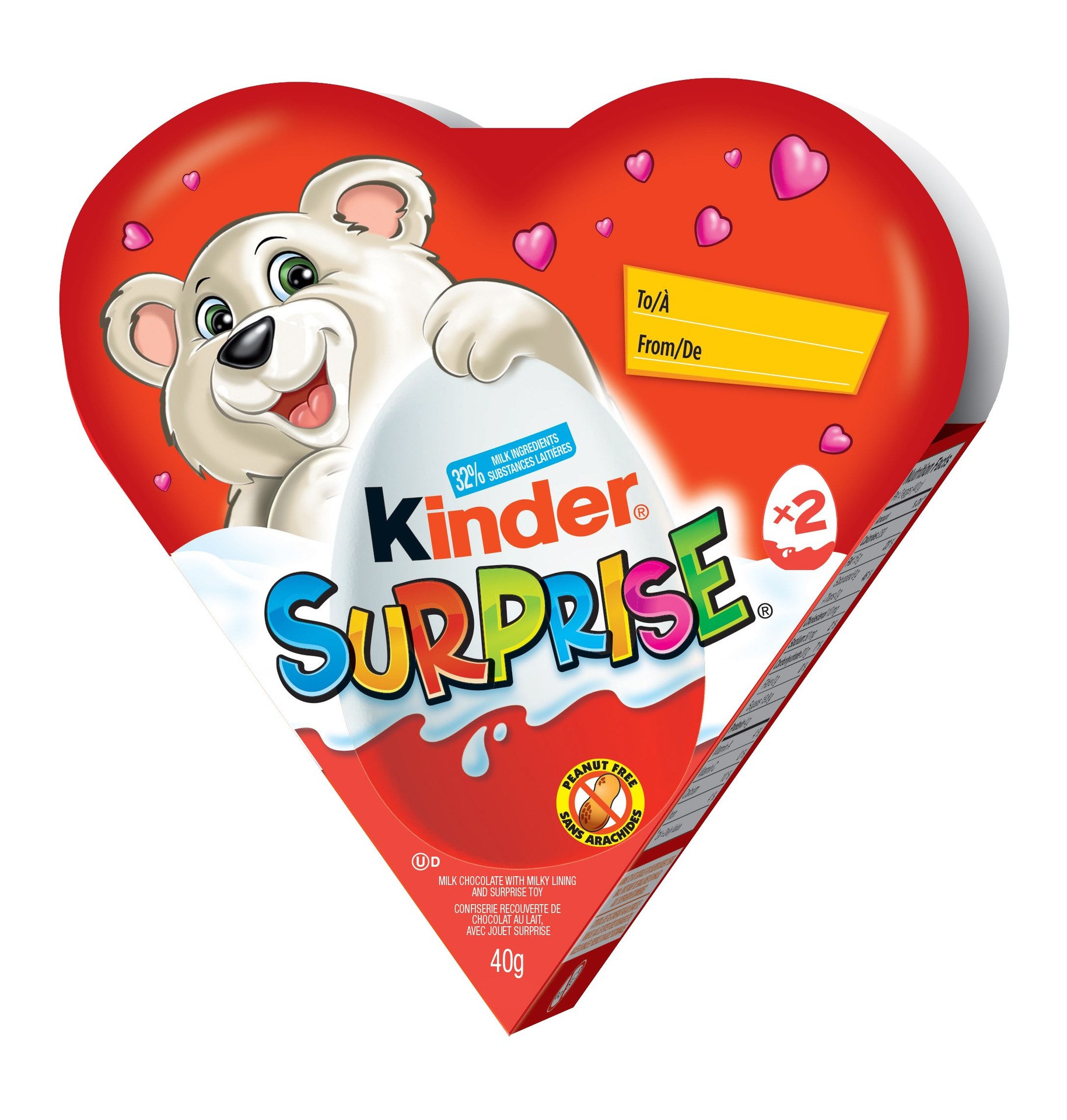Kinder Surprise Heart Shaped Chocolate Box, Milk Chocolate