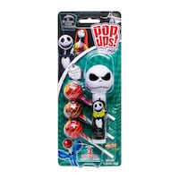 Disney The Nightmare Before Christmas Jack Skellington Pop Ups Lollipops, Assorted Flavours, Black/White, 36-g, 3-pk, Candy for Halloween Front_Flat