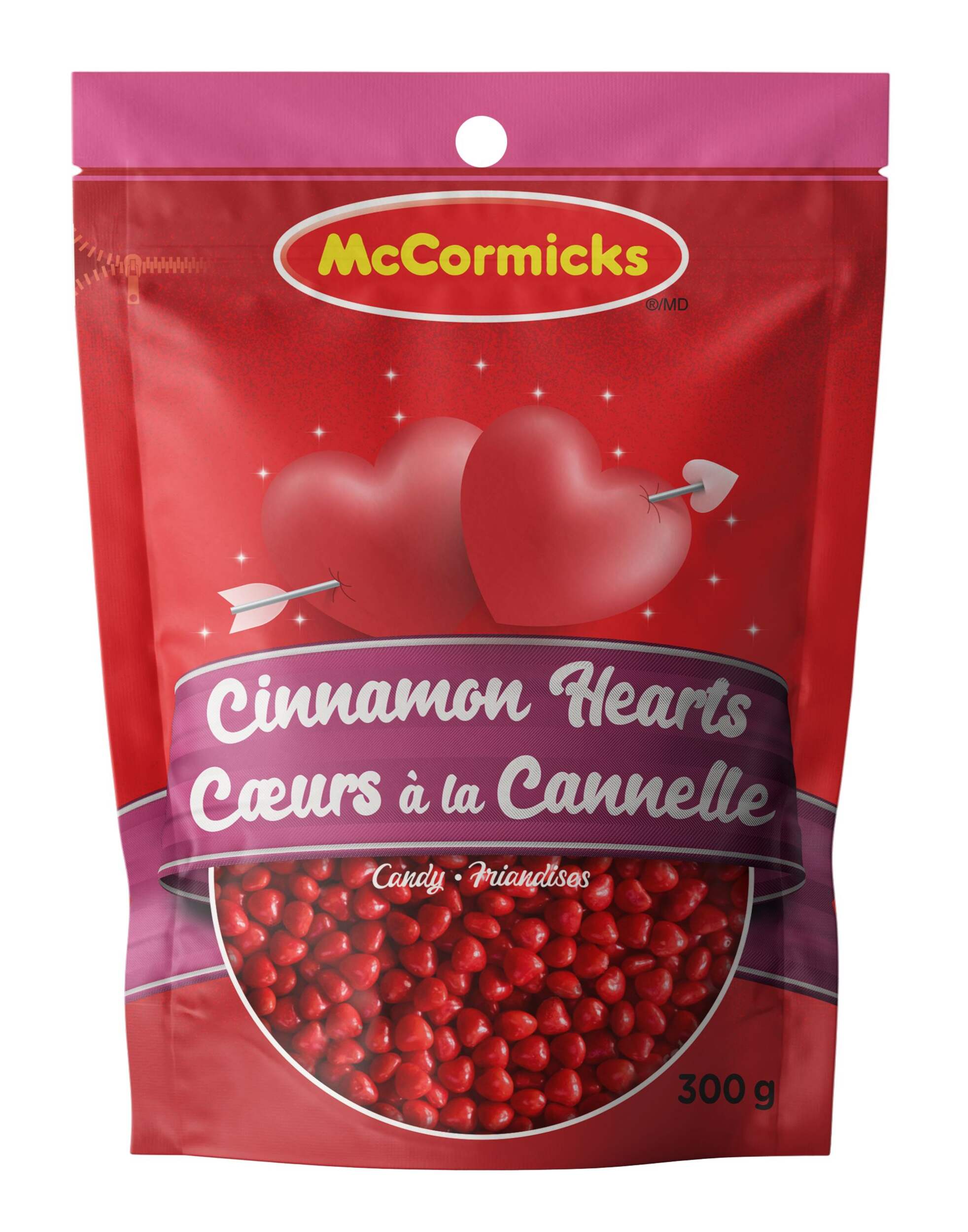 McCormicks Cinnamon Hearts Candy, 300-g Front_Flat
