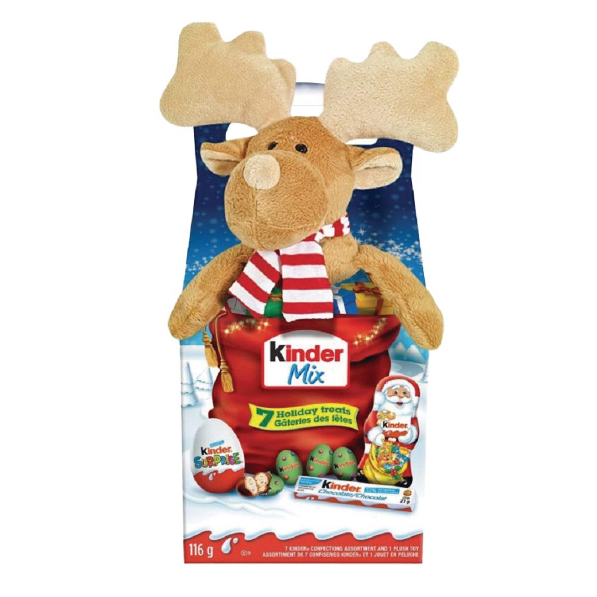 Kinder Mix Holiday Treats & Plush Toy, Assorted Styles, 116-g Front_Flat