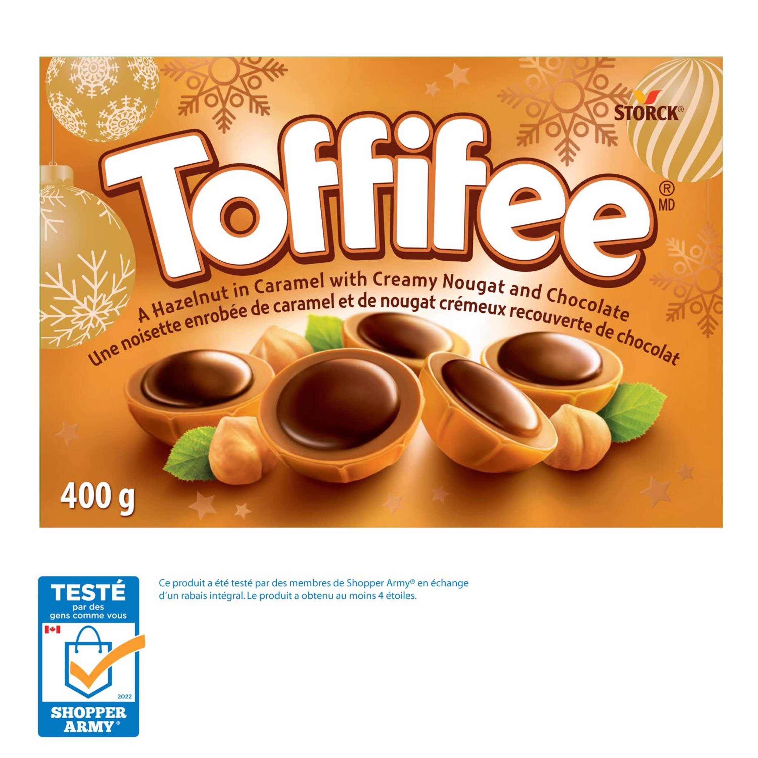 Toffifee Noisette au caramel avec nougat crémeux et chocolat, 400 g Front_Flat