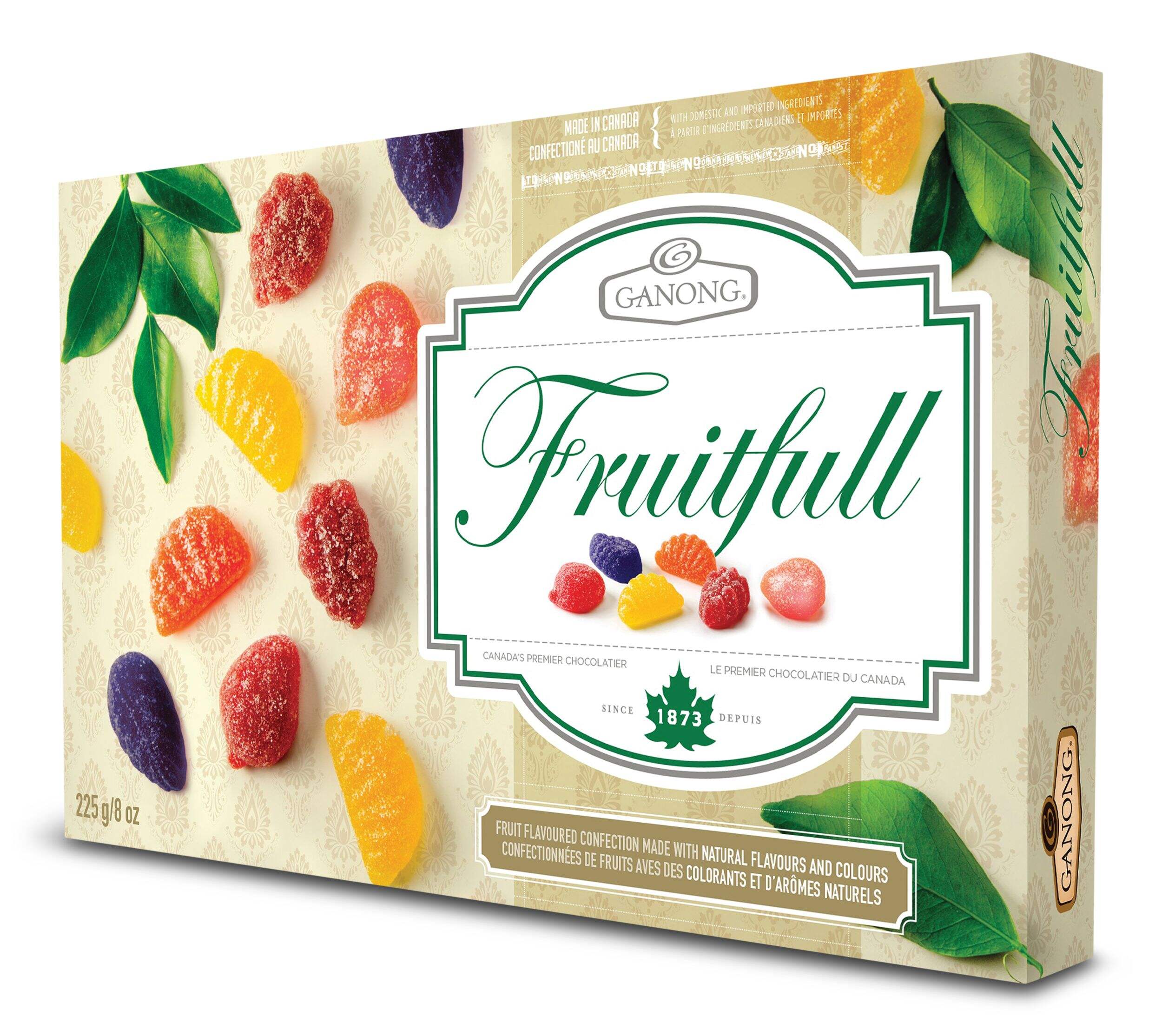 Ganong Fruitfull Candy, 225-g Front_Three_Fourths_Angled_Left