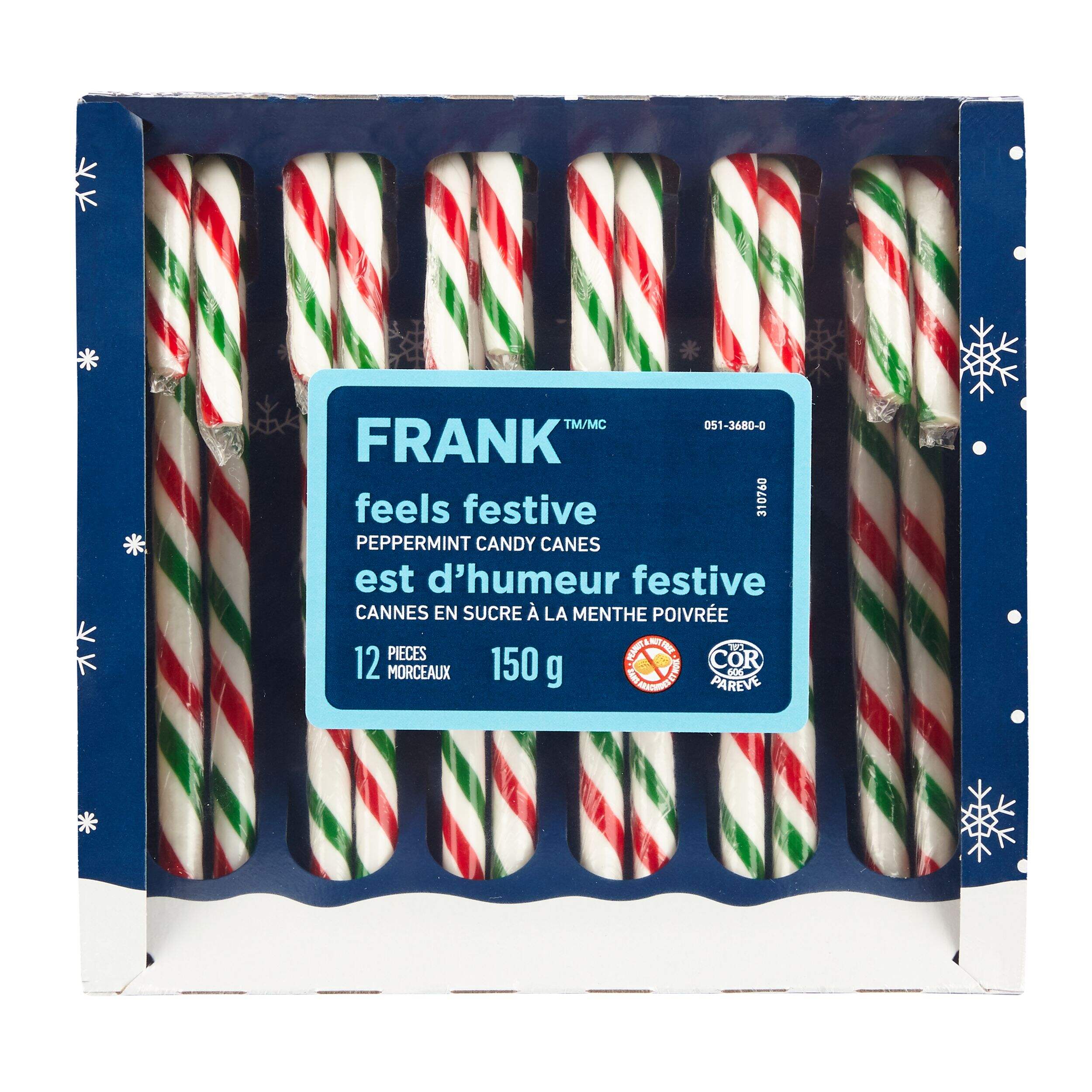 FRANK Peppermint Candy Canes, 12-pk, 150-g Front_Flat