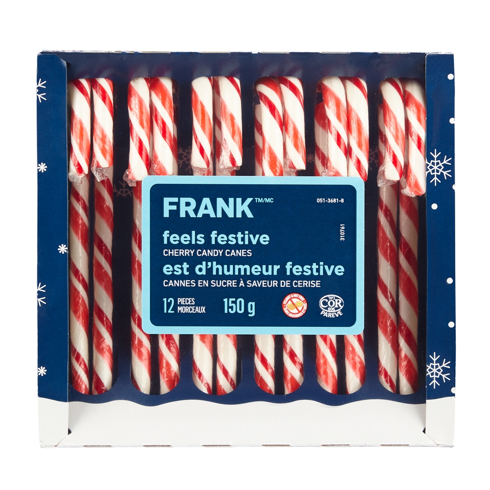 FRANK Cherry Candy Canes, 12Pk, 150g Canadian Tire