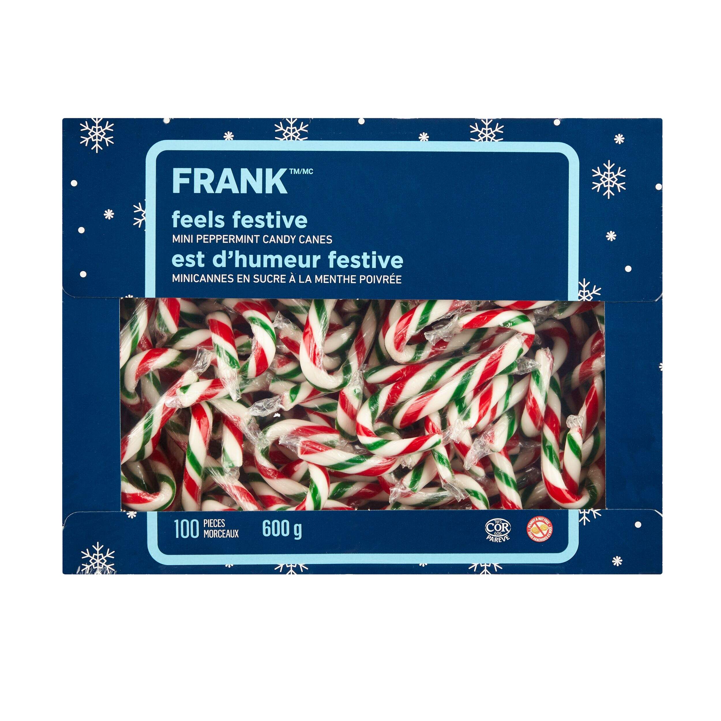 FRANK Mini Peppermint Candy Canes, 100-pk Front_Flat