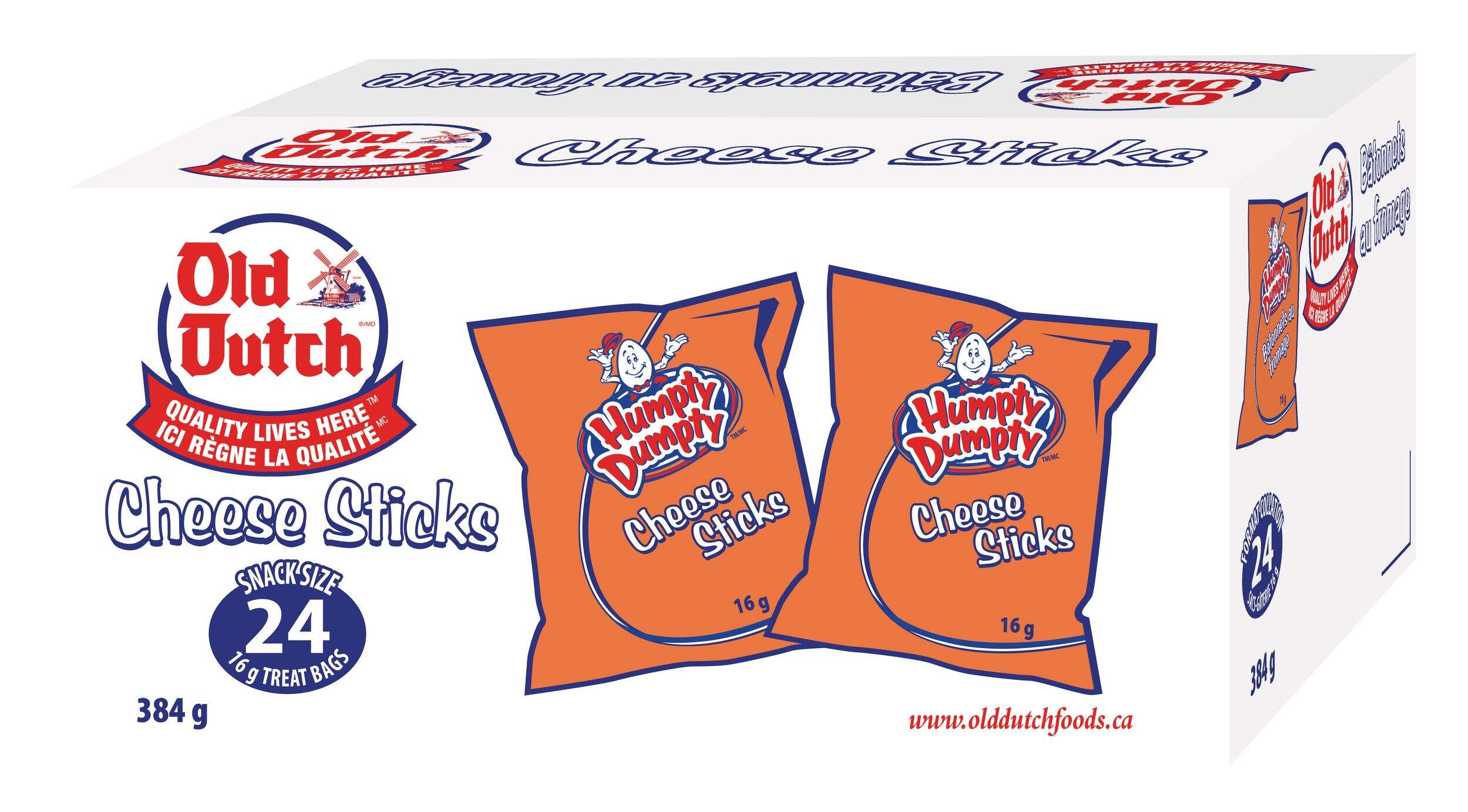 Old Dutch Humpty Dumpty Cheese Sticks Pack, 24-pk Front_Angled_Left