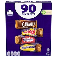 Cadbury assortiment Mini Caramilk / Wunderbar / Crispy Crunch / Mr Chocolat au lait Big, multicolore, 1 kg, paq. 90 friandises pour l'Halloween