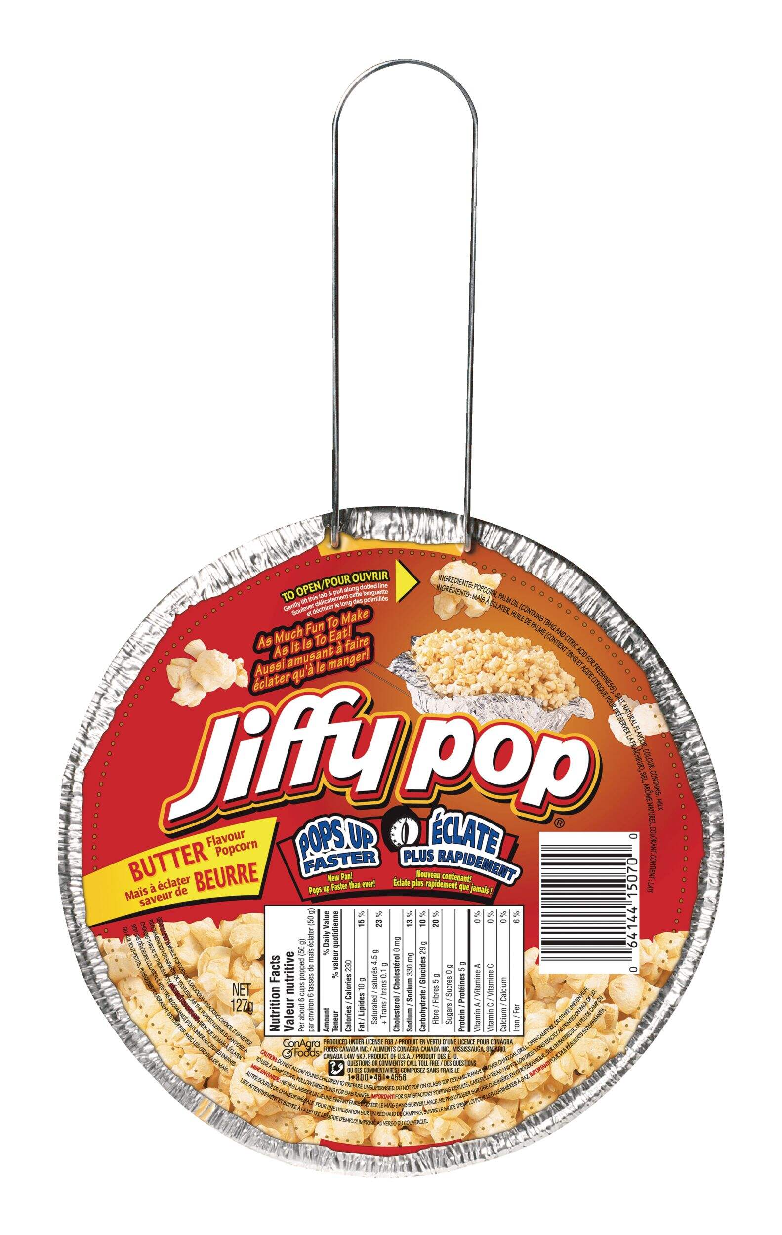 Maïs soufflé au beurre pour cuisinière Jiffy Pop, 127 g Front_Elevated