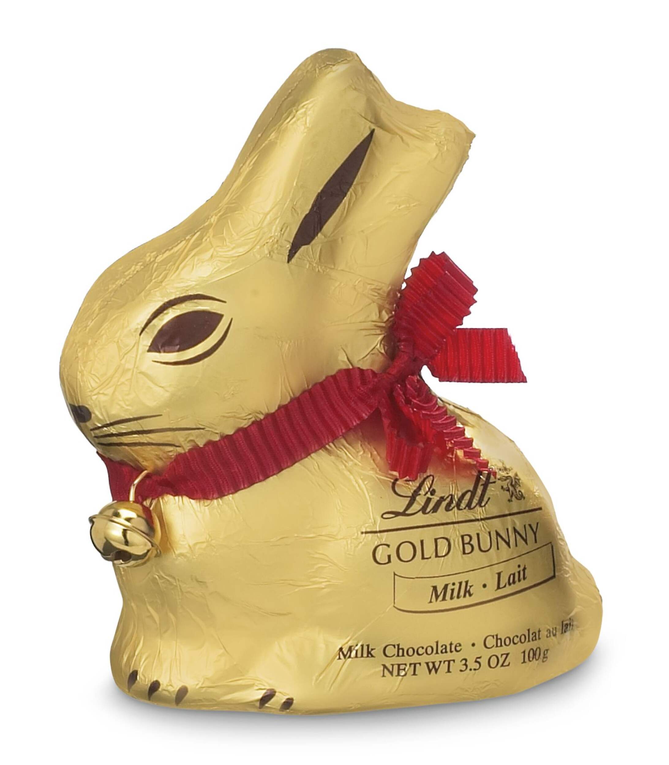 LindtMilk Chocolate Gold Bunny, 100-g Front_Flat