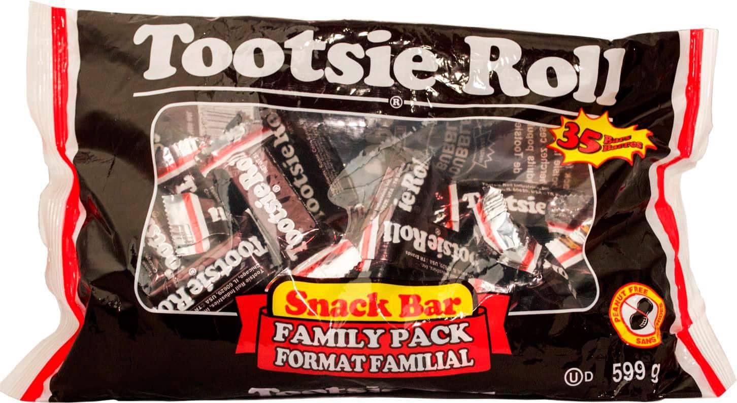 Family Pack Tootsie Rolls, Brown, 599-g, 35-pk, Candy for Halloween