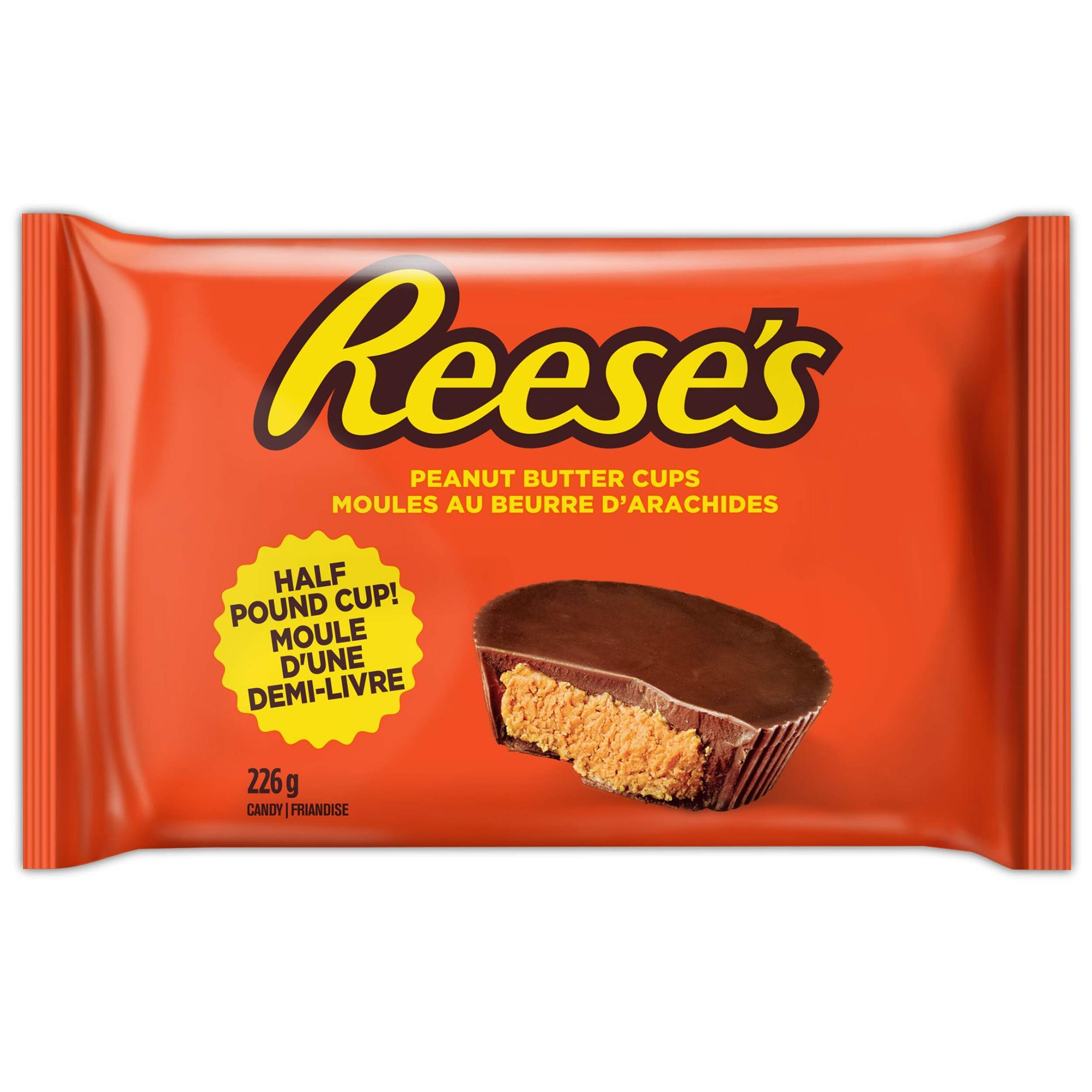 Reese Half Pound Chocolate Peanut Butter Cup, 226-g Front_Flat