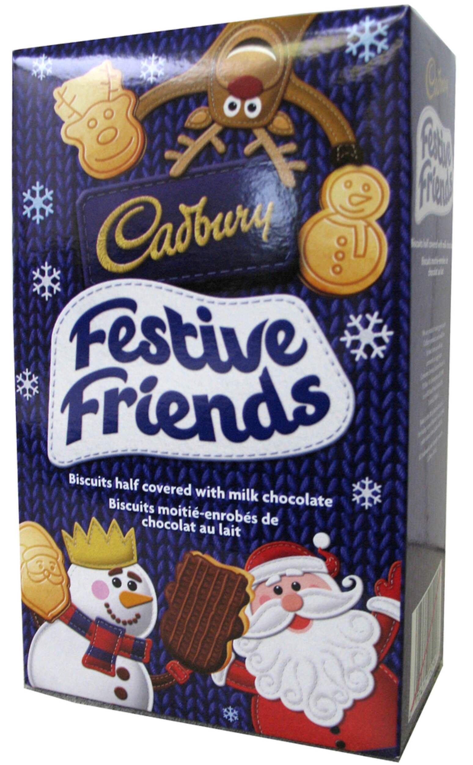 Cadbury Festive Friends Biscuits, 150-g Front_Angled_Left