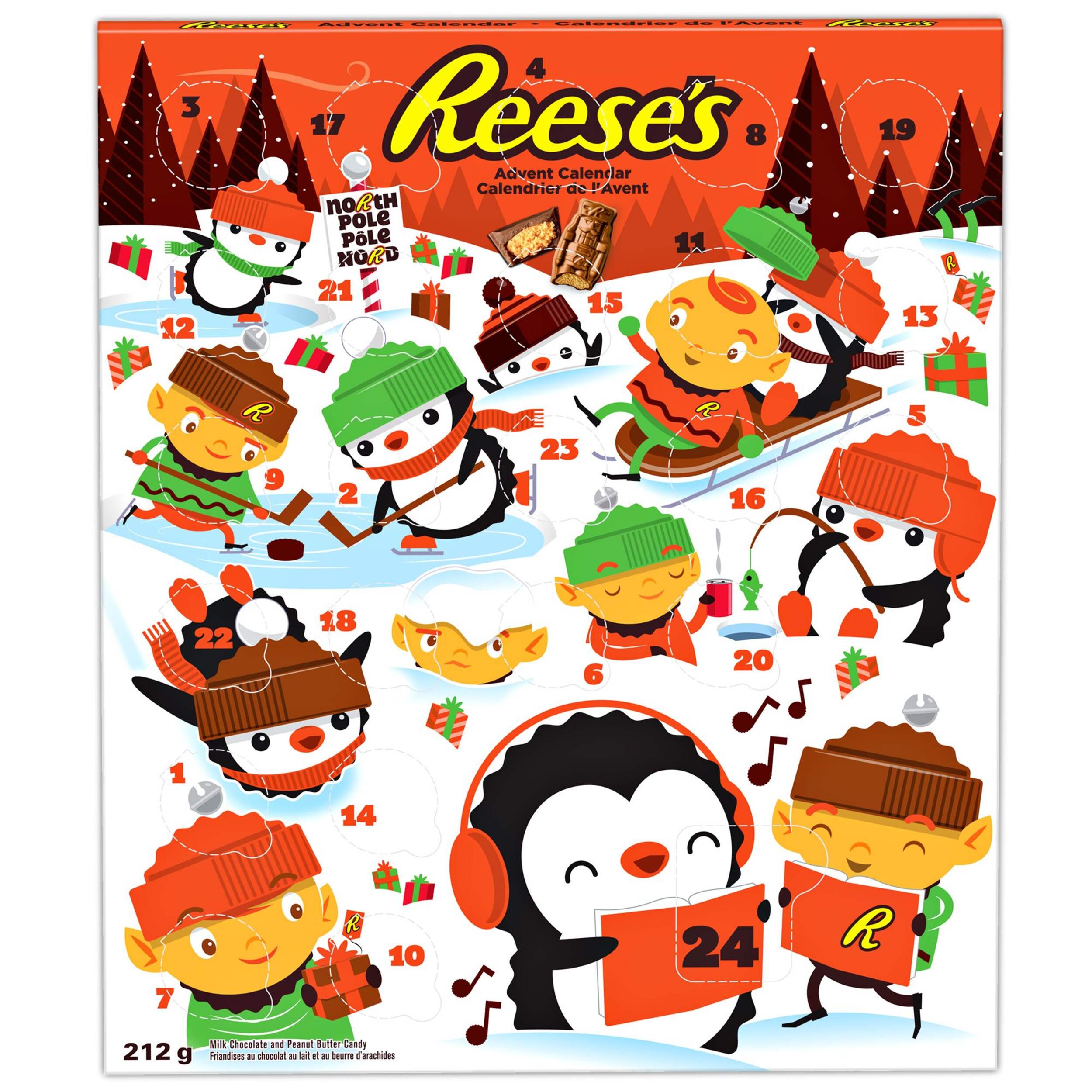 Reese - Calendrier de l'avent Confiserie au chocolat et beurre d'arachides, 212 g Front_Flat