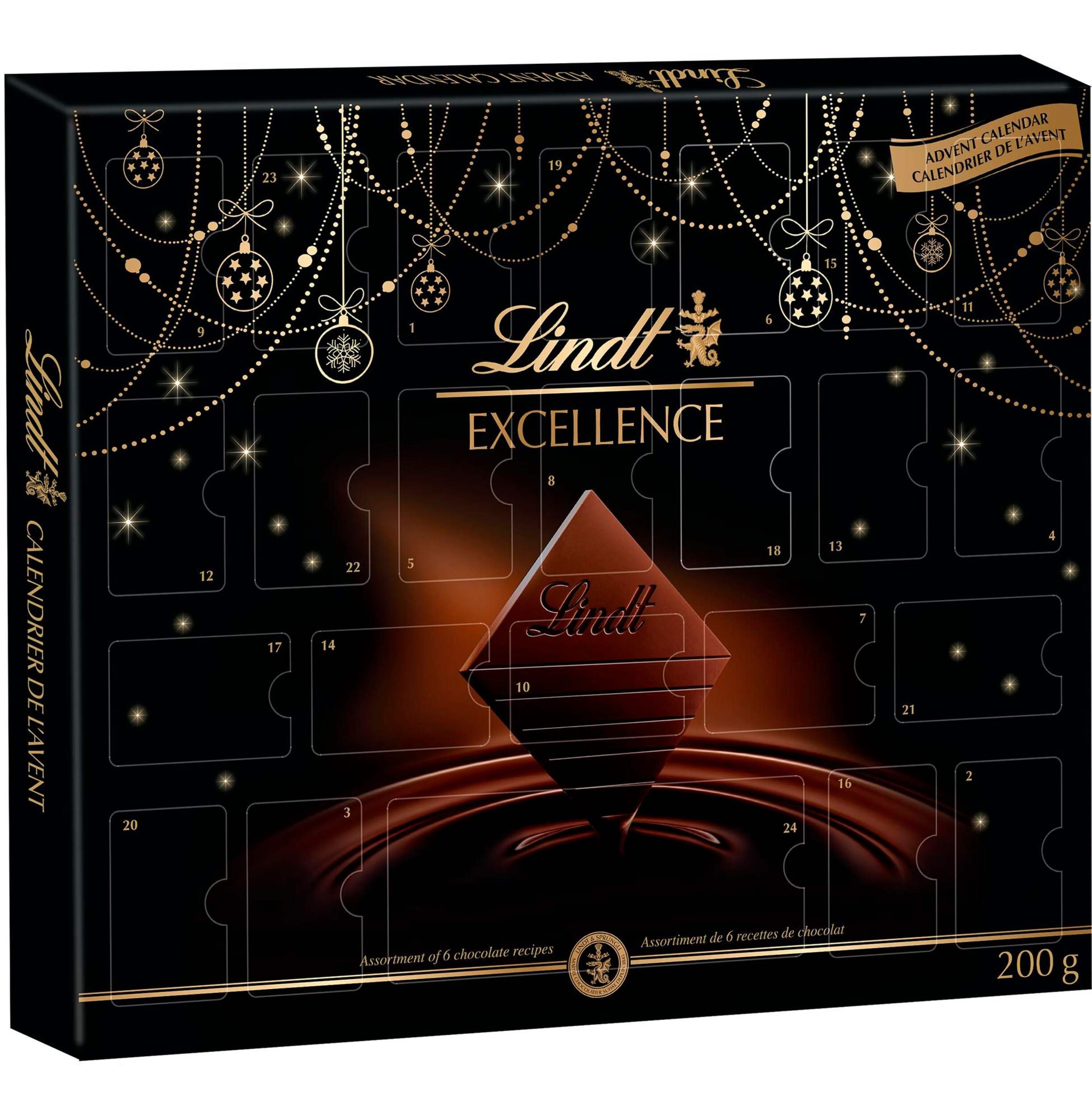 Lindt Excellence Advent Calendar Front_Angled_Right