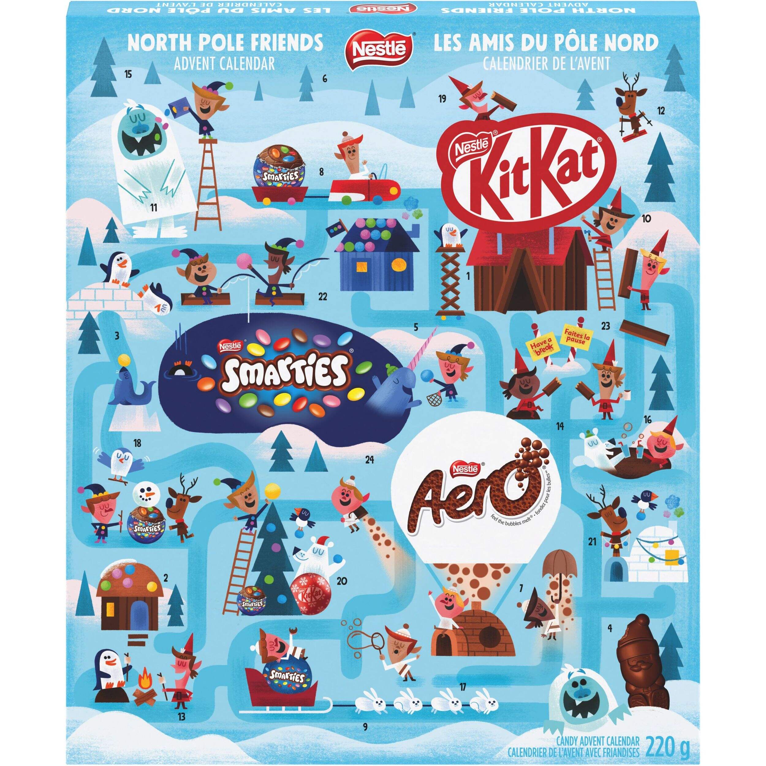 Nestle North Pole - Calendrier de l'Avent au chocolat assorti, 365 g Front_Elevated