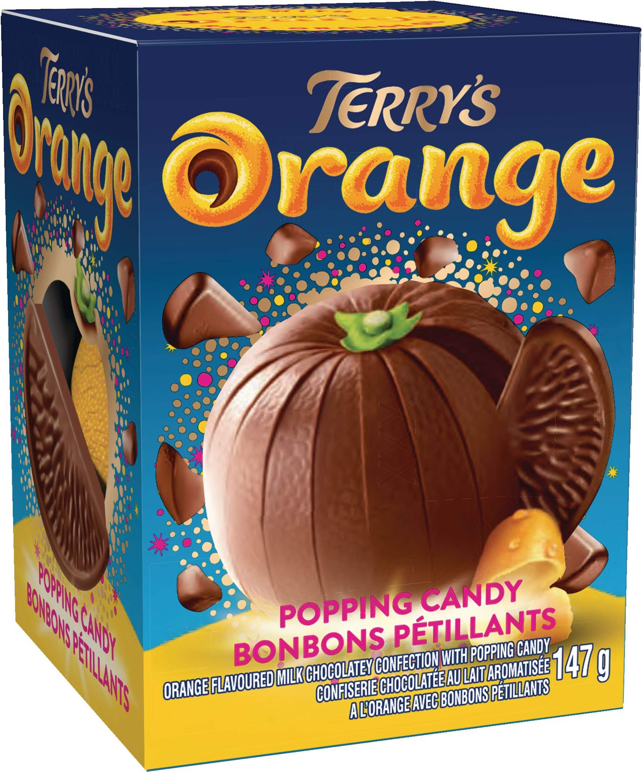 Terry's Orange Chocolate Popping Candy, 147-g Front_Angled_Right