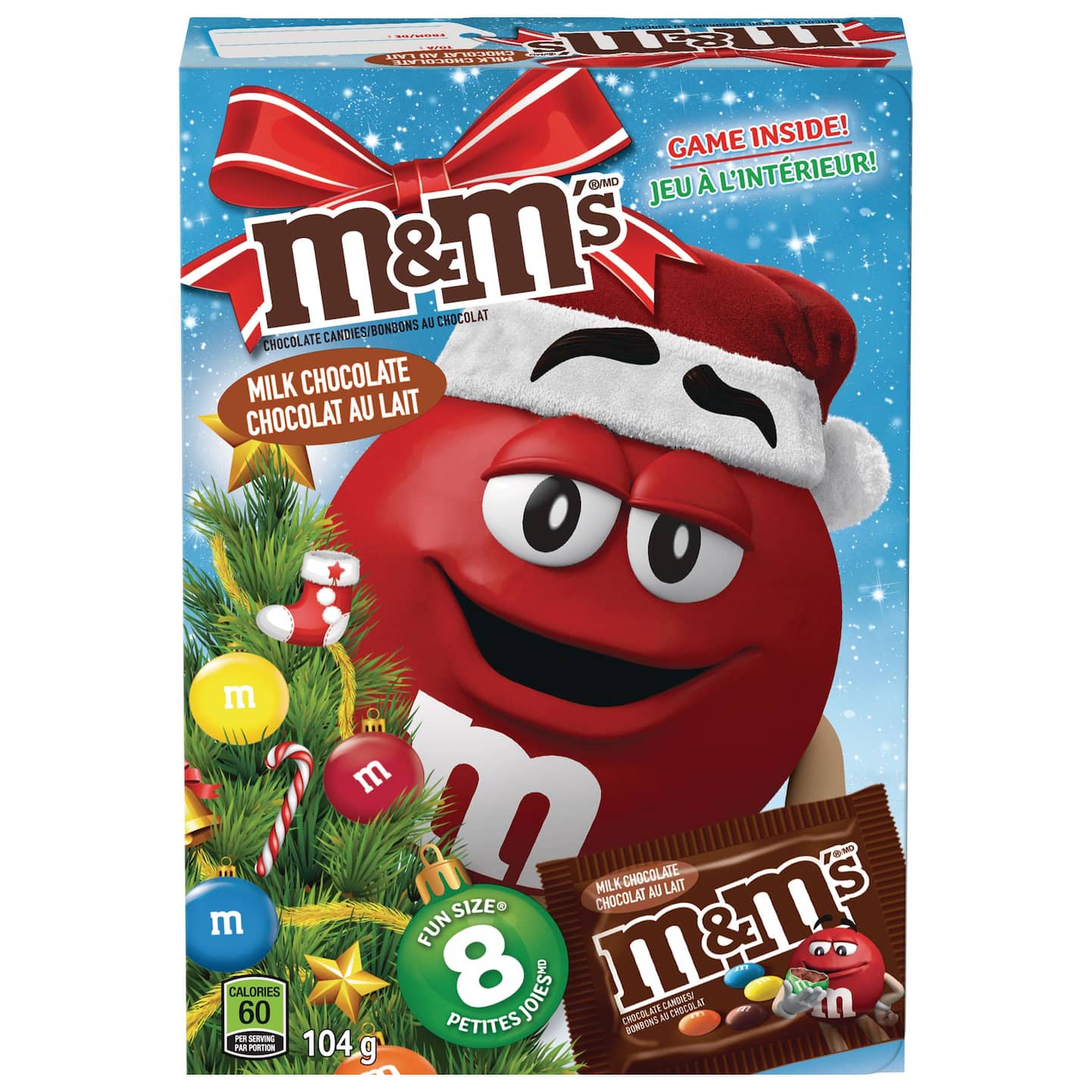 M&M'S Christmas Milk Chocolate Holiday Storybook, 8 Fun Size Bags, 104-g