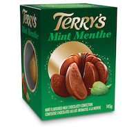 Terry's Orange Milk Chocolate Mint, Candy for Christmas, 145-g Front_Three_Fourths_Angled_Right