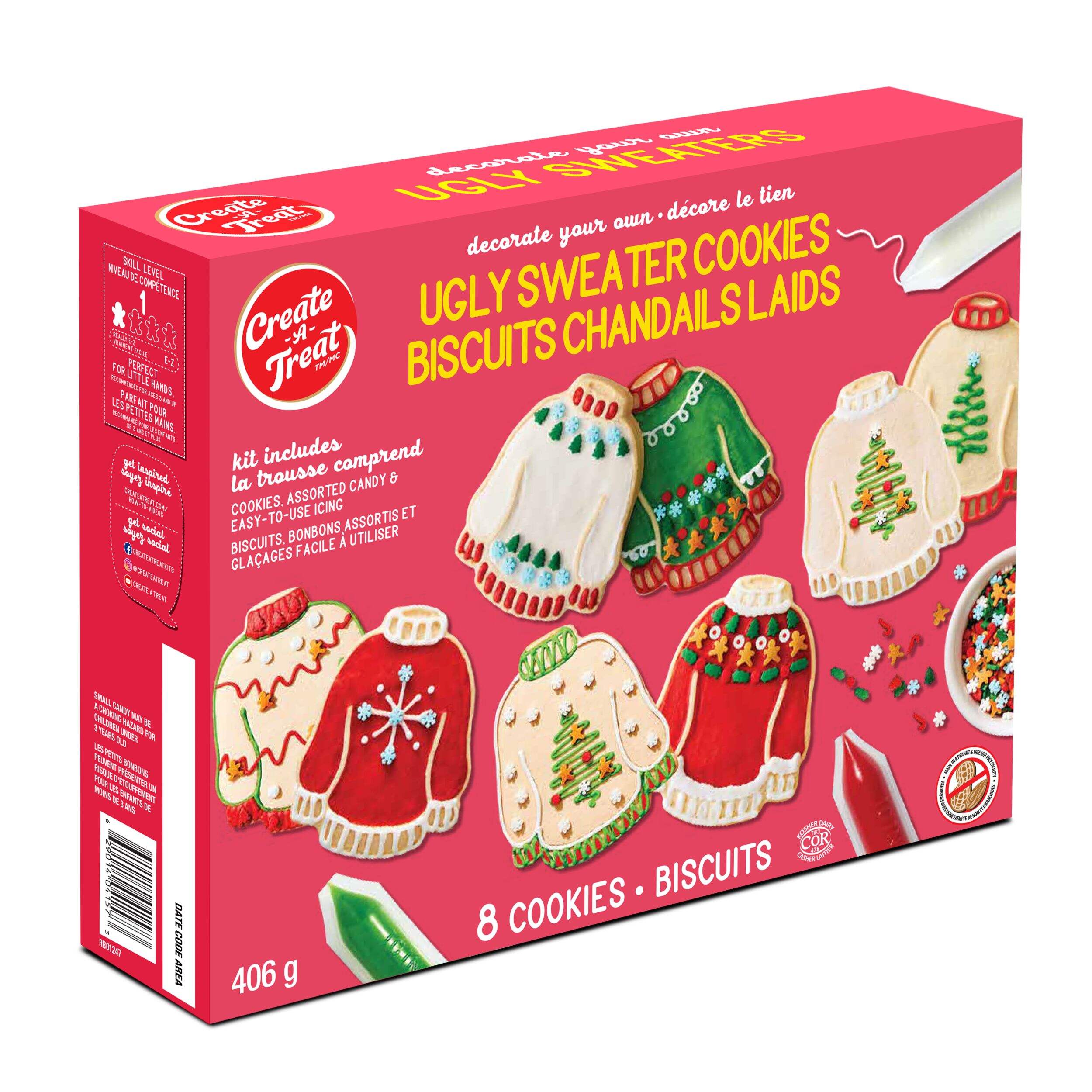 Trousse de décoration de biscuits chandail laid Create-A-Treat, paq. 8 Front_Three_Fourths_Angled_Right