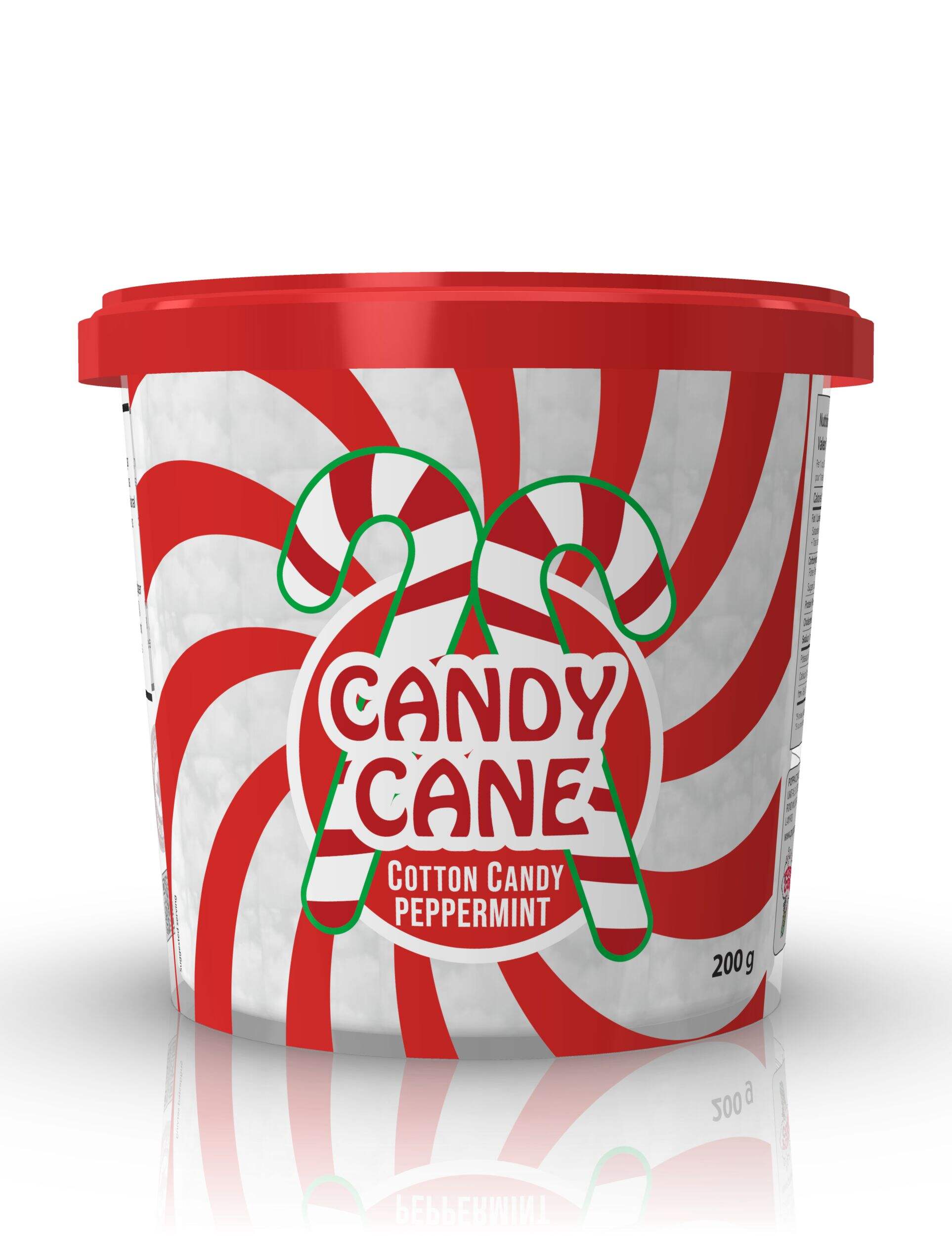 Poppacorn Candy Cane Cotton Candy, 200-g Front_Flat