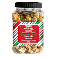 The Treat Shoppe Peppermint Sensation Caramel Corn & Pretzels, 300-g Front_Flat