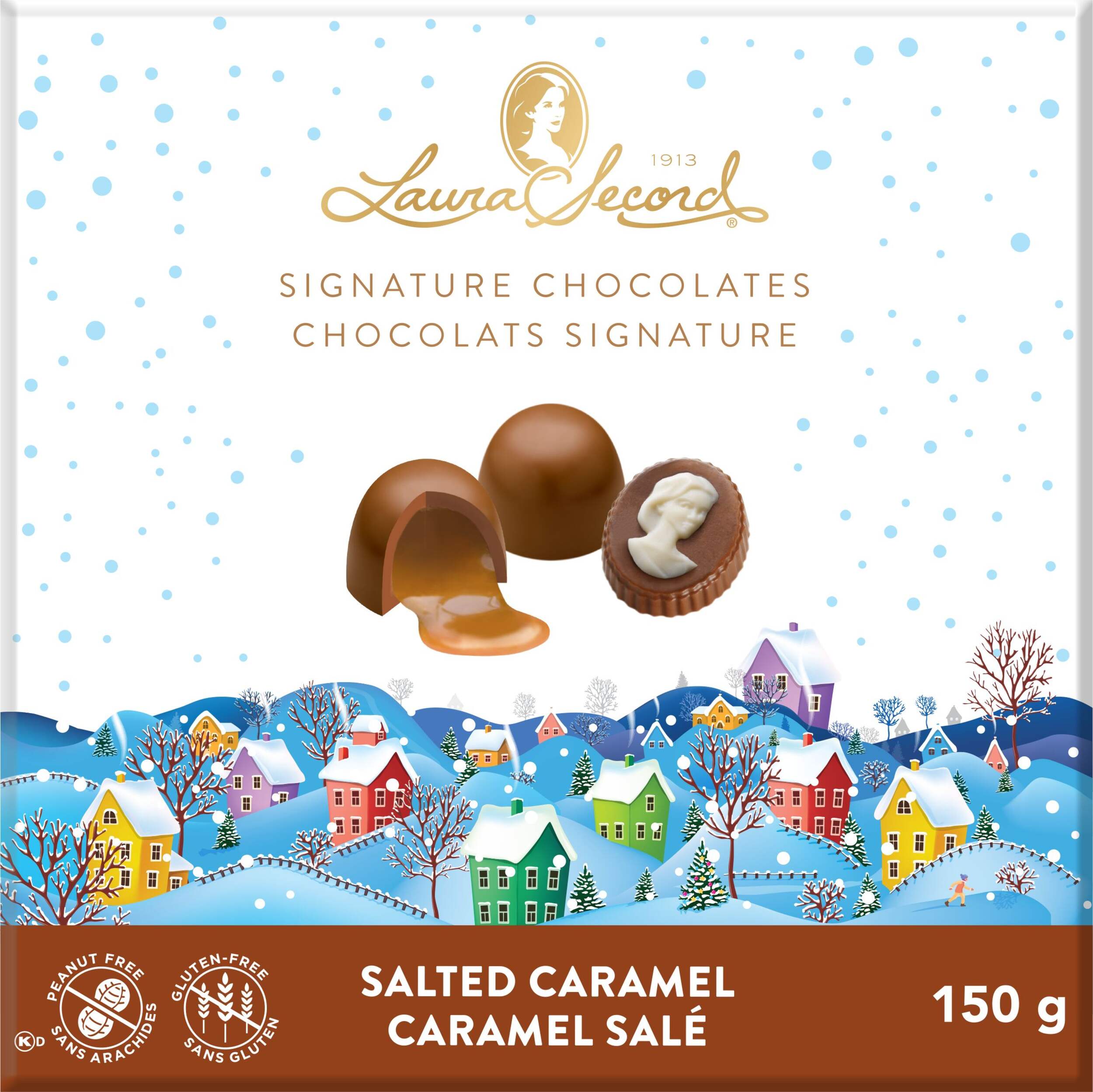 Laura Secord Salted Caramel Signature Chocolates, Candy for Christmas, 150-g Front_Flat