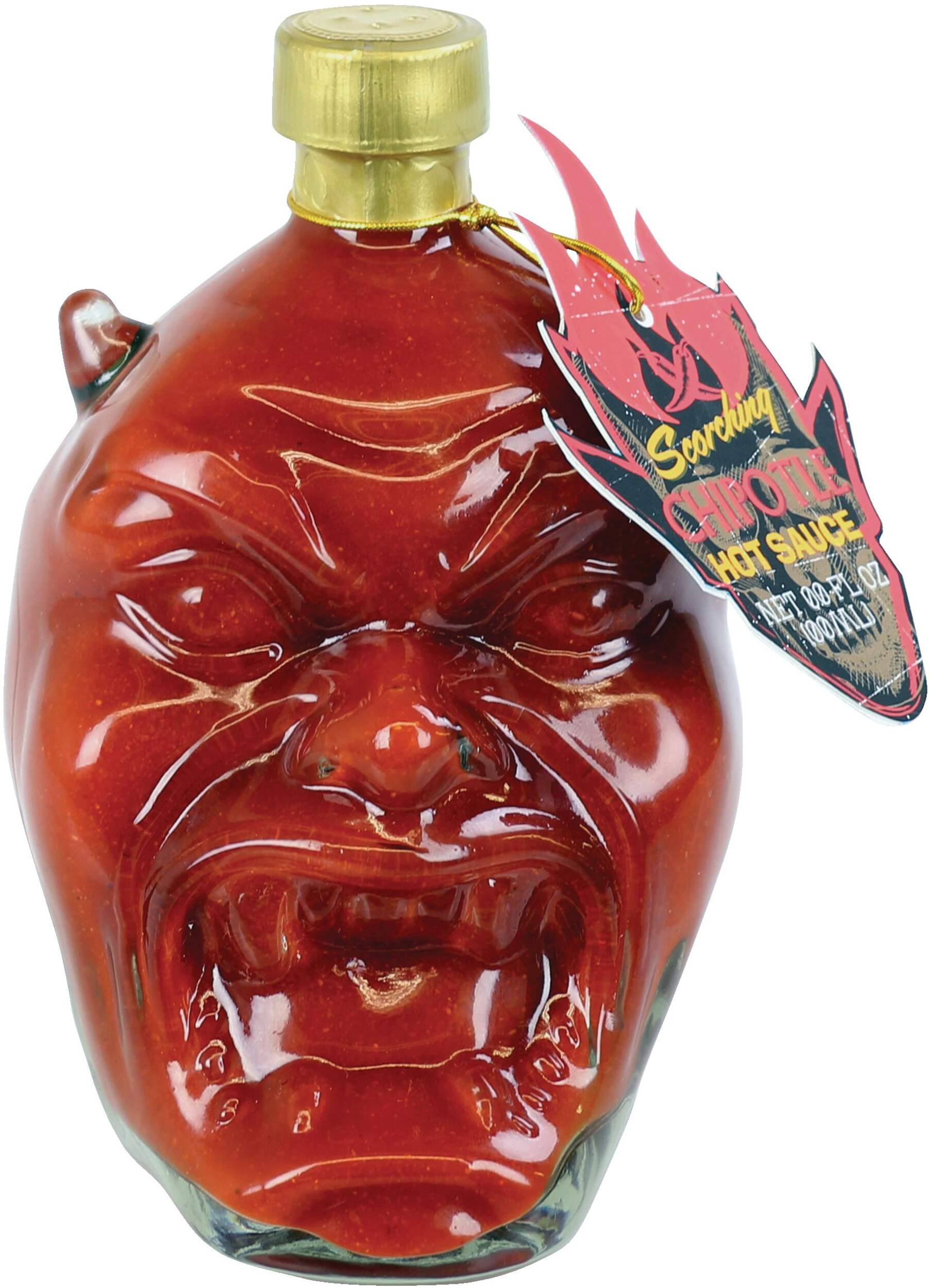 The Modern Gourmet Devil-Shaped Bottle with Hot Sauce, 700-mL Front_Elevated