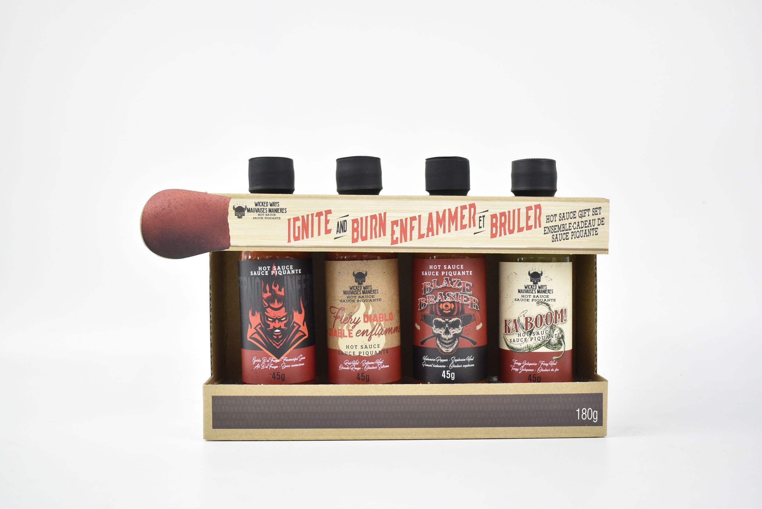 Ignite & Burn Hot Sauce Set, 4-pk Front_Flat