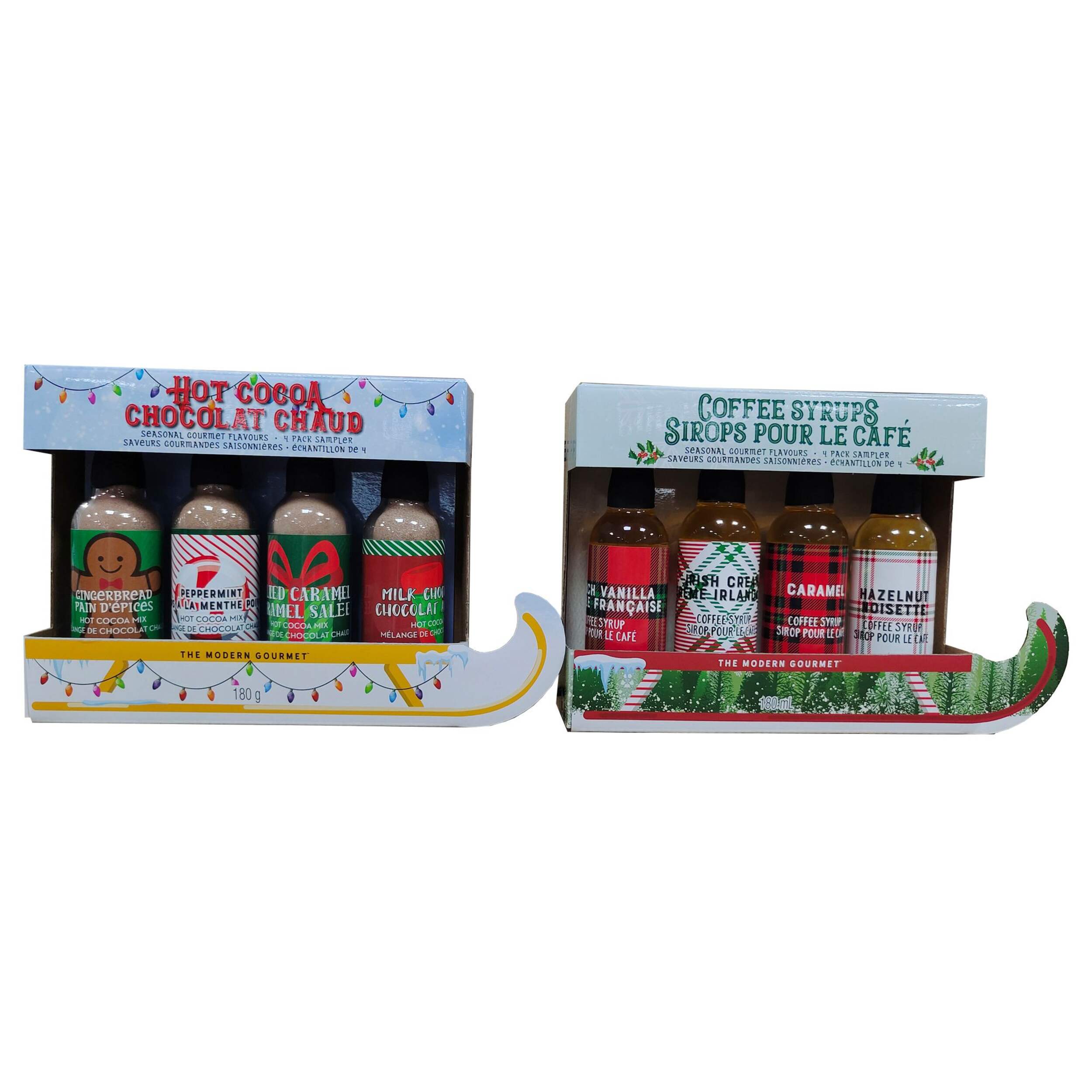 Holiday Sleigh Coffee Syrups/Hot Chocolate Mixes, Assorted Styles, 4-pk Front_Flat