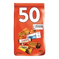 Assorted Mini Reece/Whoppers/Oh Henry/Hersheys, Milk Chocolate, Multi-Coloured, 513-g, 50-pk, Candy for Halloween