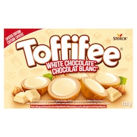 Toffifee® Hazelnut in Caramel with a Creamy Filling topped with White Chocolate, 123-g Front_Flat