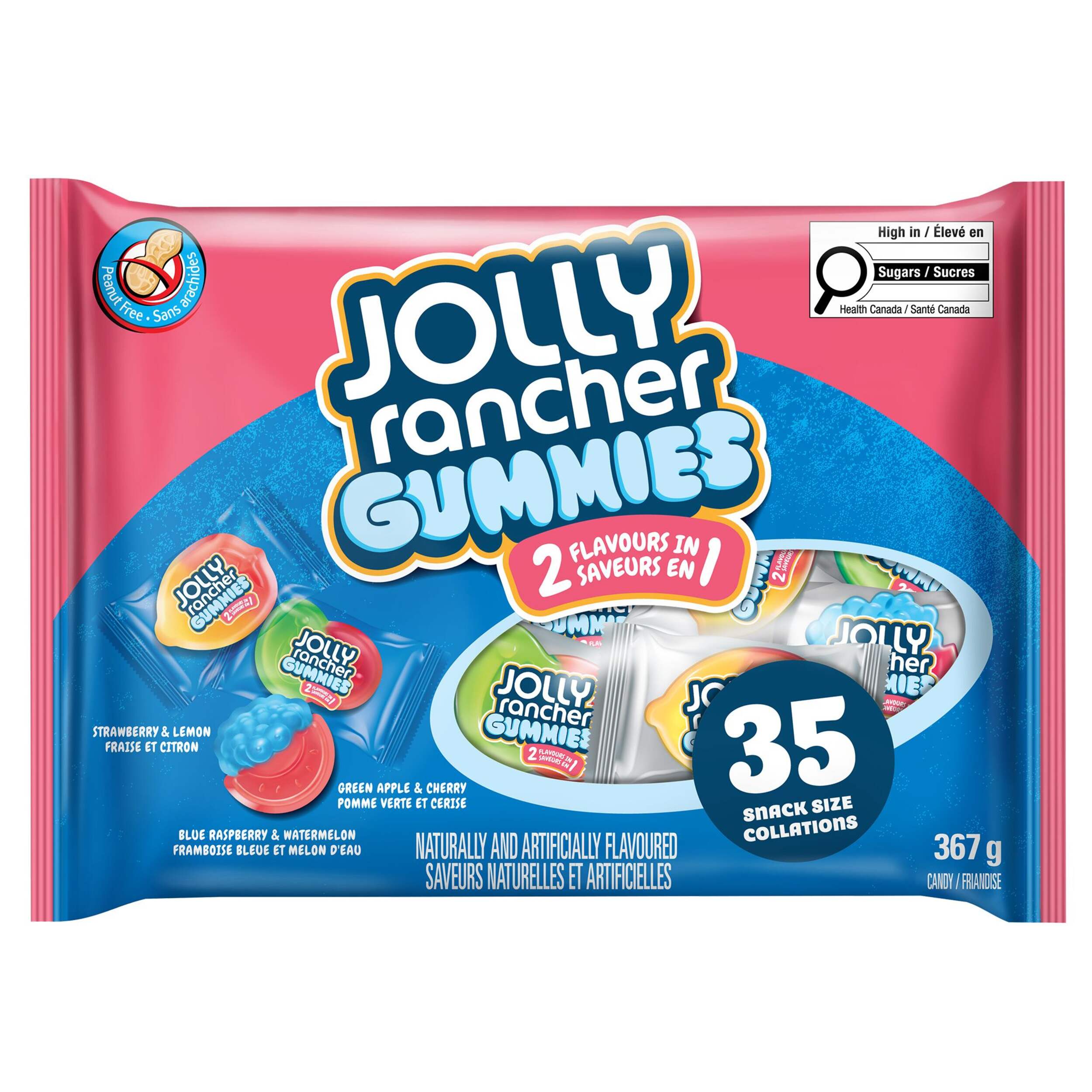 Jolly Rancher Gummies 2-in-1 Soft Candy, Assorted Flavours, 35-ct Front_Flat