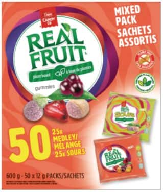 DARE Real Fruit Gummies, Variety Pack, Multi-Coloured, 600-g, 50