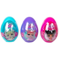 Oeuf de Pâques LOL 3D géant avec bonbons et autocollants, 80 g Front_Flat